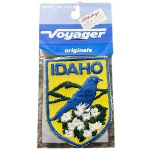 Vintage (1970s) Voyager Brand Idaho State Souvenir Travel Tourism Sew-On Patch